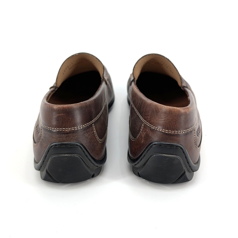 ECCO Men's Brown Leather Driving Loafers Slip On Moc Toe Shoes Size 47 - Picture 5 of 8